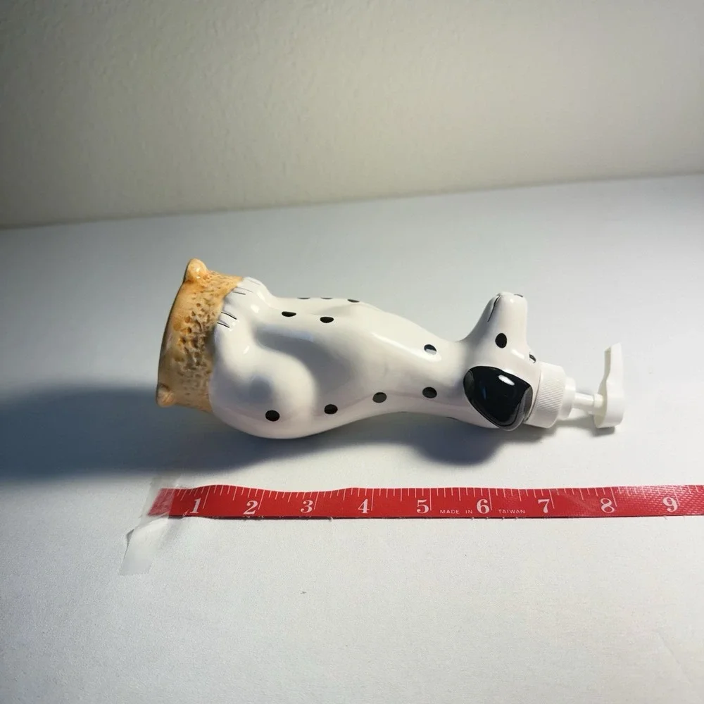 Vintage 1999 Ceramic Dalmatian Dog Soap Pump Dispenser Bathroom Decor